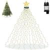 YOHAYO Luci per Albero di Natale 2M con Anello e Stella 16 Rami 410 LED 8 Modalità Illuminazione Luci a Cascata per Interno ed Esterno Bianco Caldo