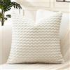 Artscope Federe Cuscini in Velluto a Coste per Divano 50x50cm Copricuscini di Bolla Geometrico Decorativa per Salotto Moderno Cuscino per Camera da Letto, Crema Beige