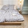 DRAP HOUSE Set Copripiumino 220x240 cm - 3 Pezzi con 2 Federe 63x63 cm - Misto Cotone e Microfibra Morbido e Traspirante - Chiusura a Cerniera - Design "Argento Notturno" per Letto Matrimoniale