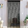 Taiyuhomes - Tende con perline, tende a stringhe per porte, molti fili, divisori multi-funzione, funge anche da zanzariera e da schermo per porte e finestre, Nero , 90x245cm