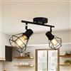 Unikcst Plafoniera Faretti, 2 faretti da soffitto a led interni base E27, plafoniera girevole a LED, plafoniera, wandleuchte interna per cucina, camera da letto, max. 60 W (senza lampadina)