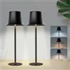 Jueholla 2 x Lampada da Tavolo Senza Fili, 5W, 5200mAh, Materiale Metallico