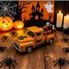 Teeloray Lanterne per Halloween, decorazione di zucca, vintage, in metallo, con mini scheletro e zucca, per tavolo, spaventosa zucca, Halloween, decorazione interna per feste a tema, camino, casa