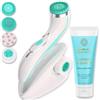 Lumineo PRO pulizia profonda del viso, spazzola per il viso con 4 accessori, silicone medicale, USB-C, impermeabile, con gel detergente abbinato per tutti i tipi di pelle PRO turchese (pelle normale)