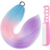 DAZZLUXE 1 coda di cavallo colorata con 1 pettine in acciaio antistatico, extension colorate per capelli a coda di cavallo, parrucca intrecciata, parrucca alla moda per ragazze e donne.