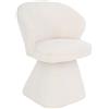 DRW Poltrona in legno e metallo rivestita in tessuto beige 58x62x79,5 cm