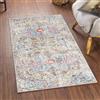 Livabliss Surya Livabliss LOU Tradizionale Vintage Rectangle Tappeto | Beige chiaro, Senape, Grigio medio | 80x150cm | Camera da Letto e Corridoio | Tessuto a Macchina Polipropilene