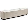 DRW Mobile tavolo TV con 2 ante e 2 cassetti in legno beige 180 x 45 x 46 cm