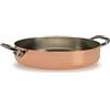 Baldassare Agnelli Pentole Agnelli ALCU106PI28 Casseruola Bassa in Rame con 2 Maniglie in acciaio, Rame stagnato con fondo per induzione, 28 cm