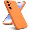 Oududianzi - Cover per Samsung Galaxy S25 FE 5G, Custodia Silicone Liquido, Interno in Microfibra Morbida, Protezione Antiurto Resistente - Arancione