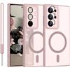 YUANDMI Custodia Magnetica Compatibile con Samsung Galaxy S24 Ultra Rosa