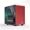 ElectroCookie Alloggiamento per Raspberry Pi 5, Mini-torre in alluminio con raffreddamento a ventola e colore della luce ambientale intercambiabile (rosso)