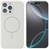 Mixroom - Custodia Cover Case per iPhone 12 PRO Max in Tpu silicone liquido morbido compatibile con MagSafe con cerchio magnetico integrato Bianco C09