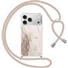 Yoedge Cover con Cordino per iPhone 17 Pro max 6,9,Trasparente Aesthetic Disegni Marble Custodia con Collana Tracolla Laccio Collo,Sottile Silicone+PC Antiurto Protettiva Case per iPhone17 Pro max,03