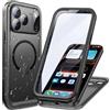 Cozycase Cover TOP Antiurto IP68 Impermeabile Per iPhone 17 Pro Per Magsafe Militare Resistente 360 Integrale Subacquea Antipolvere Rugged Custodia Magnetica Waterproof Case Per iPhone 17 Pro, Nero/M