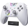 EasySMX X05PRO Controller Wireless PC con Tasti Quiet, Trigger 2 Livelli, Joystick Hall, 2 Pulsanti Programmabili, Batteria 1000mAh, Compatibile PC Windows/Switch/Android/iOS-Bianco