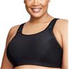 Glamorise Full Figure Plus Size Custom Control Sports Bra Wirefree #1166 Solid Black 42DD