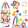 LONEEDY Set di 48 pezzi di giocattoli da costruzione con barre magnetiche retraibili, barre e sfere magnetiche flessibili, blocchi educativi per bambini a partire dai 3 anni (48PCS)