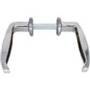 TLDSHOP® - Maniglia per porte metalliche o in ferro - spessore porta - colore CROMATA - Spessore porta: (25÷38 (mm)
