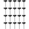 QUARKZMAN 20pz Manopole a T con Viti a Testa Alare M6x50mm Manopole a T Plastica Filettatura Maschio standard Maniglie Manopole Serraggio a mano Vite a testa Zigrinata, Nero