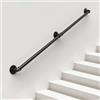ONLT 150cm Corrimano in Ferro battuto Industriale Vintage Nero,corrimano Antiscivolo per disabili e Sicurezza Antinfortunistica per Scale, Adatto per Servizi igienici Interni Corrimano