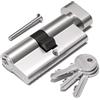 Bwintech 1 pz 45T/50mm Euro Cilindro in Ottone, 95mm Pomello/Chiave a Barile con 3 Chiavi Standard in Ottone,Antipicking, Anti-perforazione, Anti-Snap, Anti-urto,Finitura in Nichel Satinato