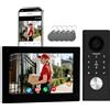 Honmidatek Videocitofono a 2 fili, campanello con telecamera, telecamera Full HD, citofono con password, touchscreen a colori da 7 e audio bidirezionale, app per smartphone, rilevamento del movimento
