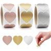 CNYMANY 900 adesivi da grattare CNYMANY cuore etichette autoadesive (2,5 cm) per giochi, feste, regali, cartoline, promozioni - oro, argento, rosa