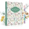 Lanpn Libro di Ricette da Scrivere in Pelle, A5 Quaderno per Ricette Il Mio Ricettario, Recipe Cook Journal Book to Write in Your own Recipes, Libri di Cucina Cooker Girl Libro, Verde, Inglese