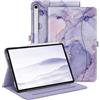 FINTIE Custodia per Samsung Galaxy Tab S10 Lite 2025 10.9/S10 FE 10.9/S9 FE 10.9/S9 11 - Multi-angli Protettiva Case con Tasca Auto Sveglia/Sonno, Lilla Marble