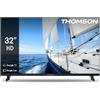 Thomson 32 Pollici (81 cm) Led HD Google TV, Wi-Fi, Dolby Audio, HDR10, Bluetooth 5.1, Triple-Tuner (Cavo/Satellite/Antenna), HDMI, CI+, A+ Pannello - 32HG2S14