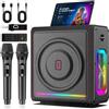HWWR Karaoke con 2 Microfono Wireless Kit con LED, 300W Cassa Bluetooth 5.3, 36 ore, Sistema PA per Adulti Bambini Supporto TF/USB/FM/Registrazione/AUX/TWS, Canta Tu Karaoke 2026