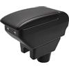 KAERGK Bracciolo Auto per Mitsubishi Mirage Attrage Space Star 2014-2024 | Vano Portaoggetti a Due Livelli, 4 Porte USB, Montaggio Semplice, Bracciolo Regolabile, Pelle PU, Linea Nera