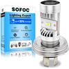 SOFOC P45T Lampadina R2 Led Ventola Di Raffreddamento Integrata 5000Lm Faro Per Moto 6V 12V 24V Compatibile Con 6-24V AC/DC 15W Csp Bianco Più Luminoso 1 Pcs