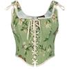 Scarlet Darkness Corsetto da donna rinascimentale con lacci floreali overbust disossato bustino corpetto, Farfalla Beige, 14