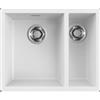 Elleci ZEN 150 LKZ15096 Lavello Cucina 2 vasche Sopratop - Sottotop 556 x 456 cm finitura Keratek White 96 Bianco