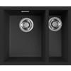 Elleci ZEN 150 LKZ15086 Lavello Cucina 2 vasche Sopratop - Sottotop 556 x 456 cm finitura Keratek Black 86 Nero