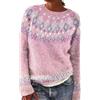 Generic Maglione da donna lavorato a maglia grossa, Fairisle, maglione invernale caldo da donna, morbido e confortevole, maglione islandese da donna, a maniche lunghe, maglione nordico da donna, rosa, S