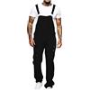 vokkrv Salopette da Uomo Jeans da Lavoro Strappati Pagliaccetti con Bretelle con Grandi Tasche Pantaloni in Denim Taglie Forti Overall Jumpsuit 3XL Blu Nero Casual Moda Ragazzo Lavaggio Rotto Larghi