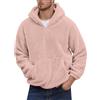 Dasongff Felpe da uomo in pile Felpa con cappuccio Giacca con cerniera Inverno Caldo Spessa Sherpa Maniche Lunghe Cappotti Tasca Giubbotto Termico Casual Lavoro Sport Coulisse Casual, Rosa, XXXXL