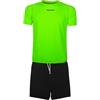 Vestipassioni Completo Sportivo - Maglietta e Pantaloncino con Tasche - Libertà di Movimento per Padel, Tennis, Atletica, Palestra e Tempo Libero - Comfort e Stile (VERDE FLUO, XXL)