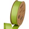 Halbach Seidenbänder Nastro in grosgrain di alta qualità, larghezza: 25 mm, lunghezza: 25 m, nastro regalo sostenibile in poliestere riciclato, ideale come nastro, colore: verde chiaro