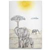 A.S. Création WTD DD129419 - Stampa su tela, motivo: elefanti Safari, colore: beige, blu, 40 x 60 cm