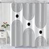 GKLEASG Tenda da doccia in stile boho, minimalista, stile bohémien, con arco moderno, lavabile in lavatrice, impermeabile, per vasca da bagno, con ganci, 183 x 183 cm
