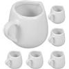 Hoement 6 Pezzi Mini Brocche in Ceramica Bianca Manico Lattiera Piccola per Salse Sciroppo Caffè e Latte Versamento Preciso e Facile da Pulire per Cucina Bar e Feste