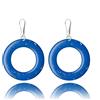 Dragon Porter Orecchini Pendenti Grande Rotondo o Ovale Iridescente Di Moda; Gioielli per Donne (Stile 18 - Hoop Anello Blu)