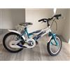 CINZIA Bici Bicicletta 16'' Trakker MTB Senza Cambio Bianco - Azzurro