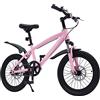 TESUGN Bicicletta per bambini, 18 pollici, Mountain Bike Rosa per Bambini, Sedile Regolabile