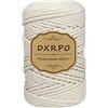DXRPO Filato macramè, 5 mm x 100 m, Filato di Cotone per Fai da Te, Fioriera per Fiori, Decorazione Natalizia, Regali per Amici, Piante, Decorazione Boho(Beige)