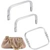 Dantolo Pack of 3 Hidden Wallet Closure, U Shaped Handles Frame Replacement Aluminium,Closure Bags Closure Bags Closure Bags Frame for Cinner Bag (25cm 22cm 18cm)